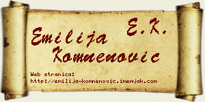 Emilija Komnenović vizit kartica